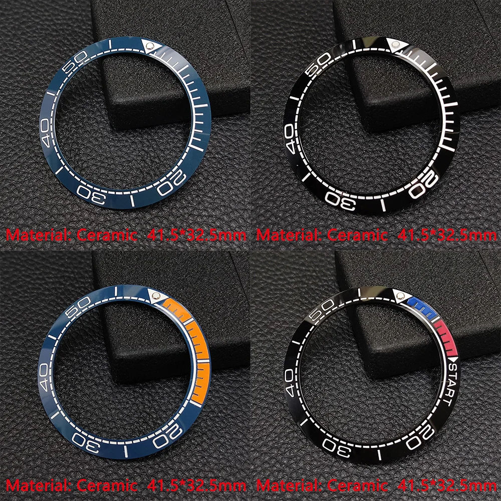 41.5mm*32.5mm Watch Ring Ceramic Bezel Insert Ring for SUB Seamaster Watch 44mm Case Watch Accessories