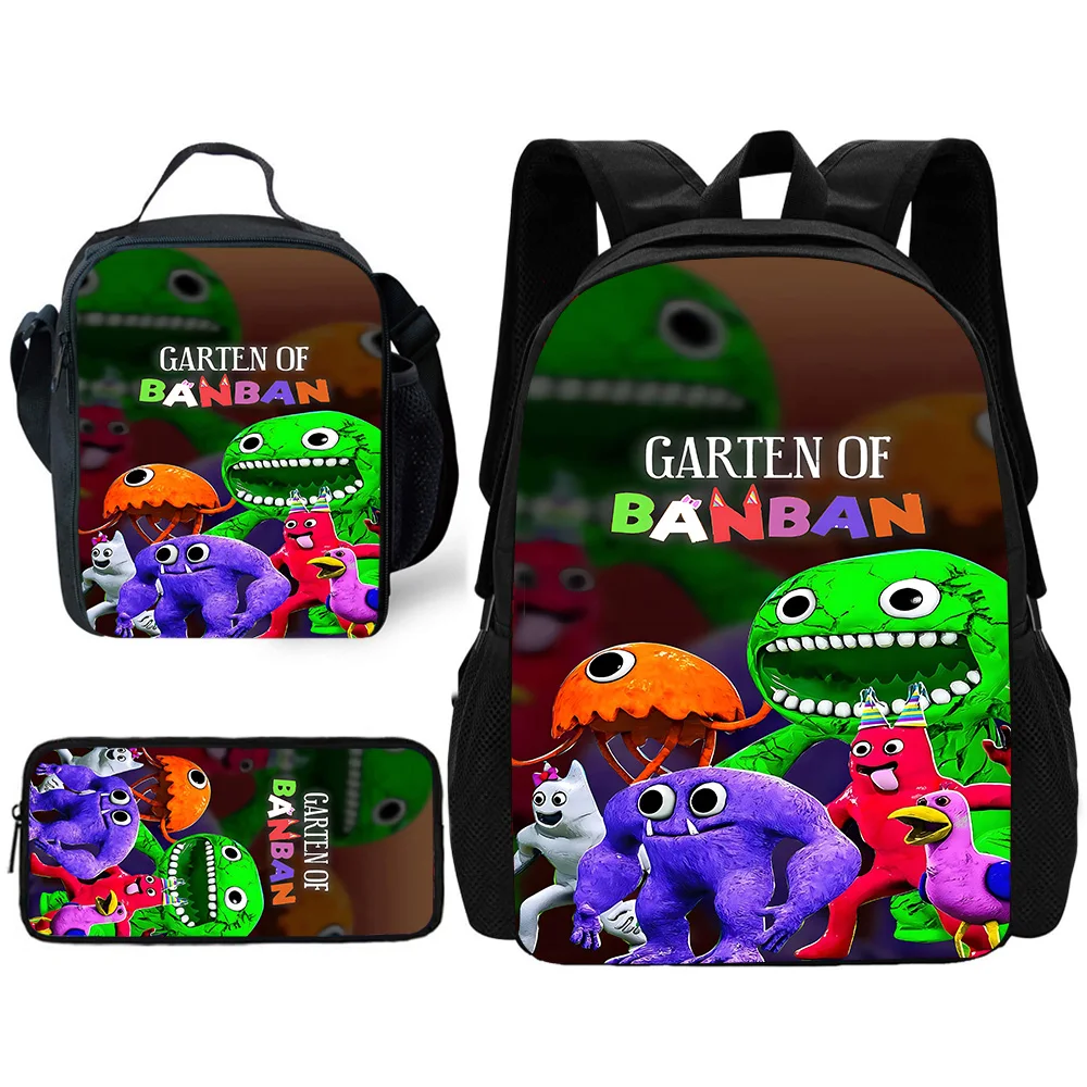 Game Gartens of Banbans Child School Backpack with Lunch Bags ,Pencil Bags ,School Bags for Boys Girls Best Gift