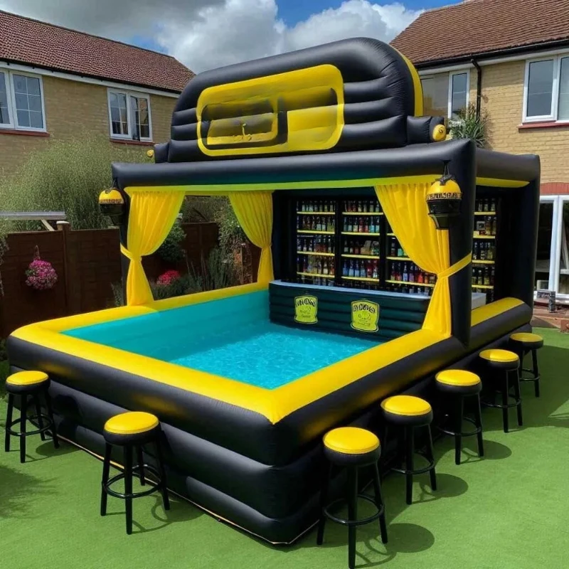 

Portable Inflatable Pool Bar Adults Outdoor Yard Party Water Pool Inflatable Bar Tent Blow Up Pub Platform