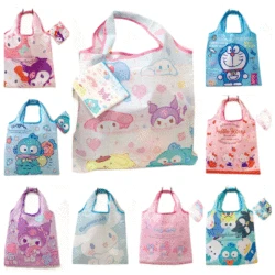 Miniso Sanrio Cinnamoroll Kuromi o dużej pojemności ręczna torba na zakupy ekologiczna Doraymond Hangyoden składana przenośna torba do przechowywania z kreskówek