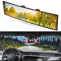 Panoramic Convex Rearview Mirror Universal Rear View Mirror 30cm For Car SUV Truck Anti-glare Clip-on Wide Angle Interior Mirror