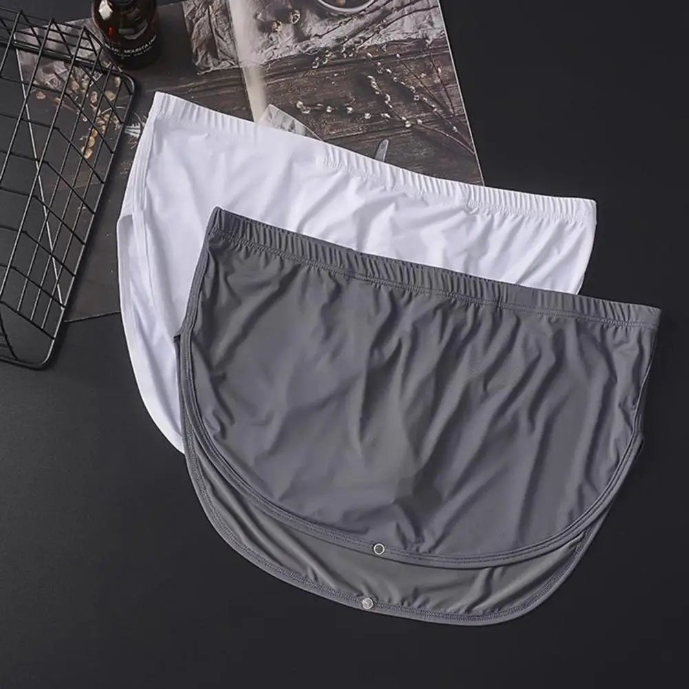 Men Panties Removeable Closure Close Fit Low Waist Stretch Ice Silk U Convex Underwear Shorts Briefs Underpants for Daily Wear