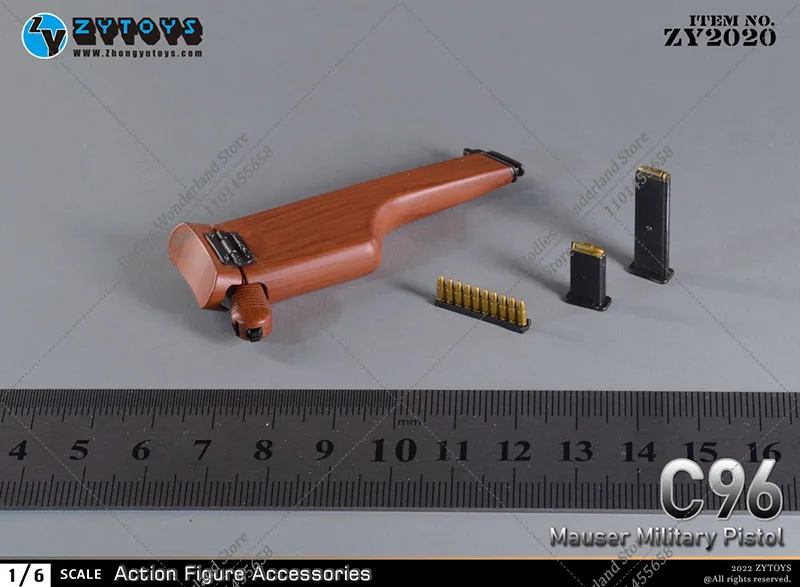 Accesorios de escena ZY2020 1/6, funda de pistola militar C96 Mauser, modelo de arma, accesorios de escena, ajuste de figura de acción de soldado de 12 pulgadas