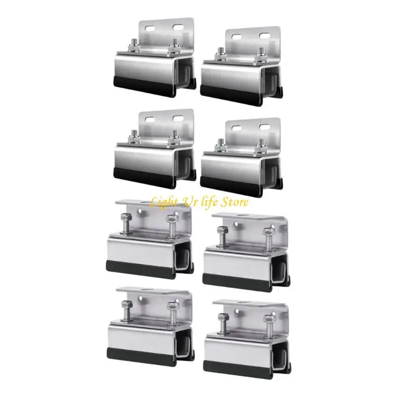

63HA 4pcs Steel Solar Mounting Clamps Solar Brackets Yachts Roof Rack Stabilizers Weatherproof Design Easy Tool Without Assembly
