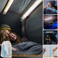 Acampamento inflável led luz carregador usb ao ar livre portátil pendurado tenda lâmpada magnética ferramentas de iluminação acampamento tronco do carro luz nova