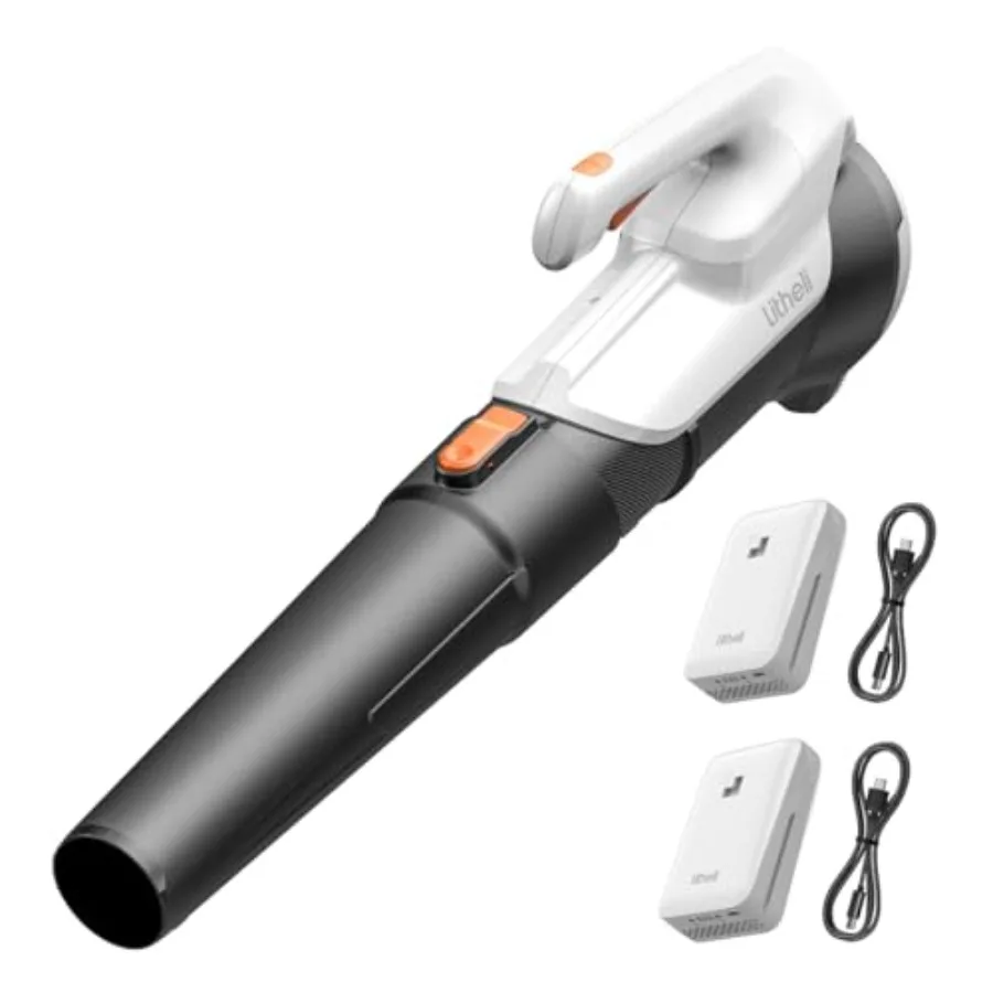 

20V Cordless Leaf Blower Dual 2×2.0Ah Batteries Included 350CFM/85MPH 2-Speed Lightweight Handheld Electric Blower for Lawn Pat