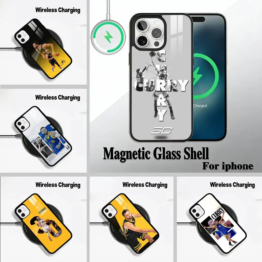 

Чехол для телефона S-C-Stef Curry с беспроводной зарядкой для iPhone 17, 16, 15, 14, 13, 12, 11 Plus, Pro, Max, Plus