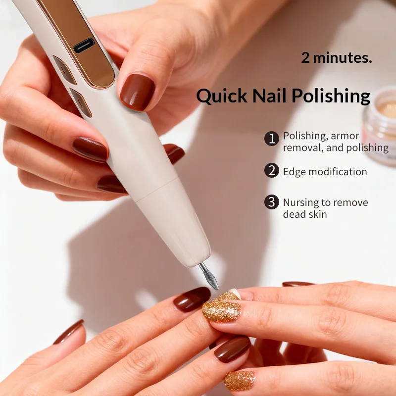 Portable Mini Nail Grinder & UV Lamp 2-in-1, Polish, Shape & Remove Gel Nails, Handheld LED Light Manicure Tool