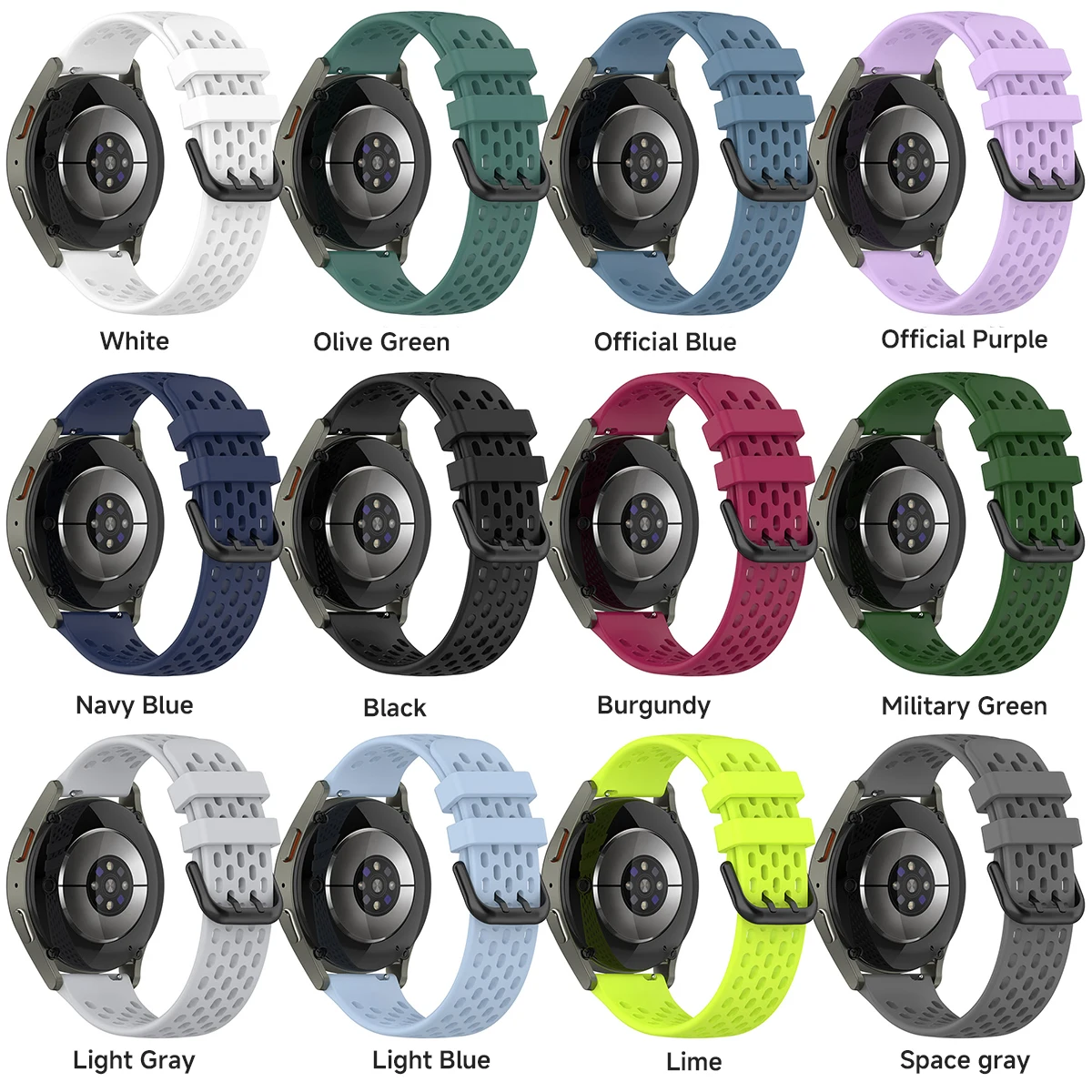 삼성 갤럭시 시계 4/5/6/7/Gear S3/Active2 실리콘 밴드 용 18mm 20mm 22mm 스트랩 화웨이 GT4 GT3 2E Garmin Venu 3S 2S 용