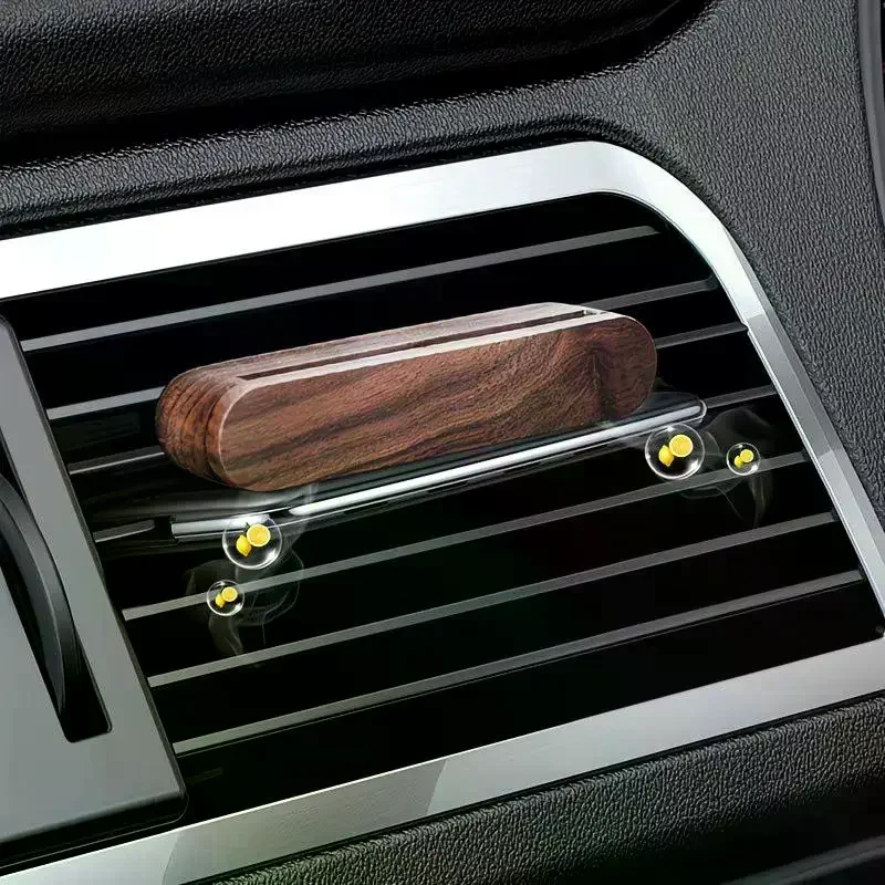 Wood Car Air Vent Diffuser Refillable, Car Fragrance Clip Diffuser, Car Aromatherapy Diffuser Long-Lasting Home Fragrance