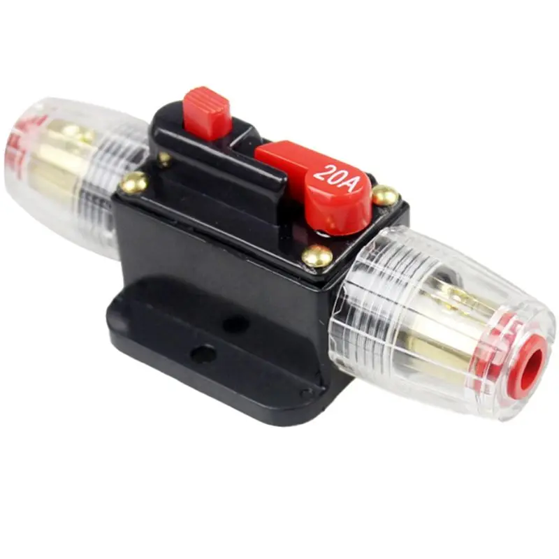 Happy New- Photovoltaic Audio Resettable Fuse Circuit Breaker Reversible Circuit Breaker Switch Fuse Holder 20A
