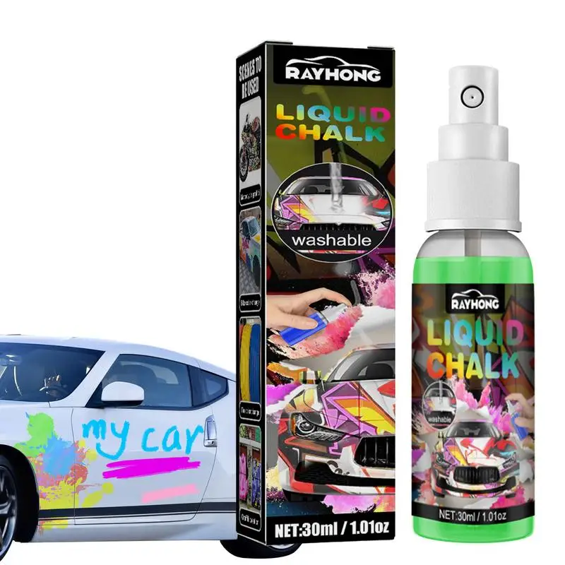 

Spray Chalk 30ml Washable Car Window Paint Liquid Chalk Markers Pen Neon Paint Chalk Pens For Glass Chalkboard Blackboard Bistro