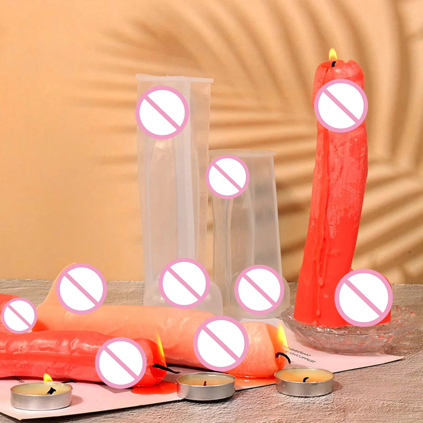 Penis Silicone Mold Silicone Men Genital Candle Mold Reusable Molds for Crafting Scented Candle Soaps Resin Crafting Funny Gifts
