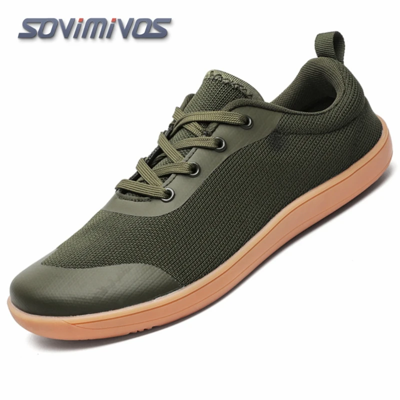 Wide Toe Men Shoes Breathable Knitted Mesh Comfortable Barefoot Casual Versatile Soft Sole Wide Last Shoes Walking Shoes 2026