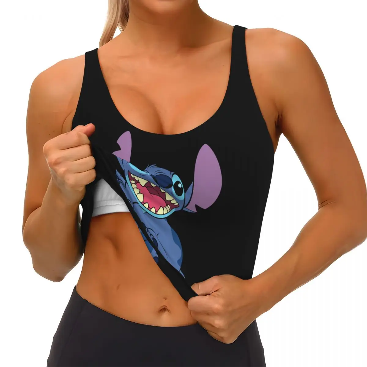 Custom Stitch Anime Sports Bra for Women High Impact Workout Yoga Crop Top