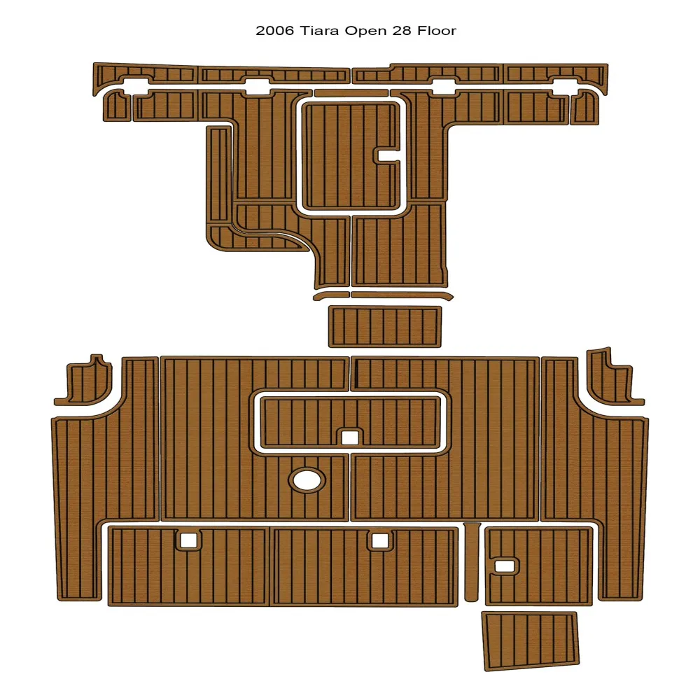 2006 Tiara Open 28 Pad Boat EVA Foam Faux Teak Floor Mat SeaDek MarineMat Gatorstep Style Self Adhesive