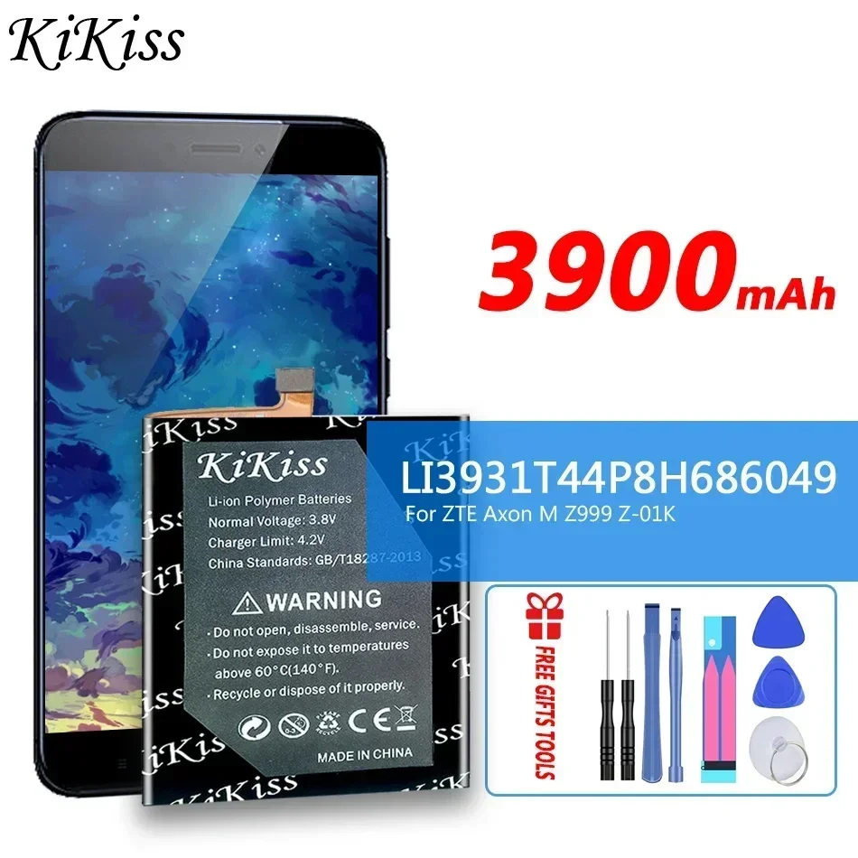 3900mAh KiKiss Powerful Battery LI3931T44P8H686049 For ZTE Axon M Z999 Z-01K