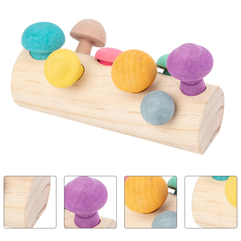 Giocattolo per bambini Gioco per la raccolta dei funghi Gioco educativo per la raccolta dei funghi per bambini Giocattoli sportivi Simulazione colorata Giocattoli di legno