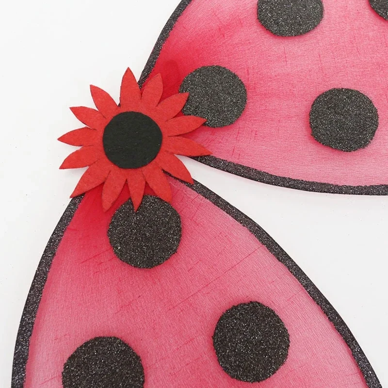 Joaninha fada fantasia para meninas, asa de anjo, vestido de festa, extravagante, vestir-se