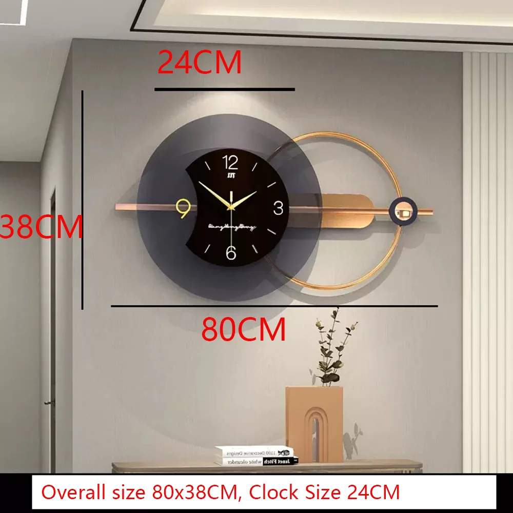 Large Wall Clock Double-Layer Modern Design Silent Art Decoration Nordic Hanging Horologe for Living Room Home Decor Wall Clock