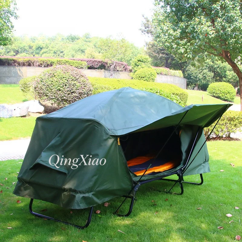Single & Double Person Elevated Tent Cot Thick Oxford Waterproof Stormproof Off Ground Camping Tent
