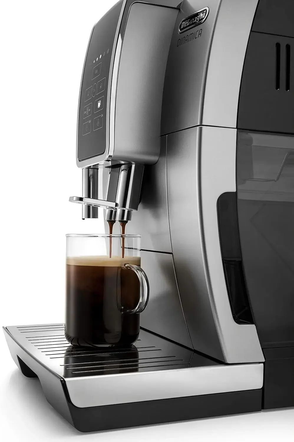 De'Longhi America Dinamica Fully Automatic Coffee and Espresso Machine with Premium Adjustable Frother, Stainless Steel,