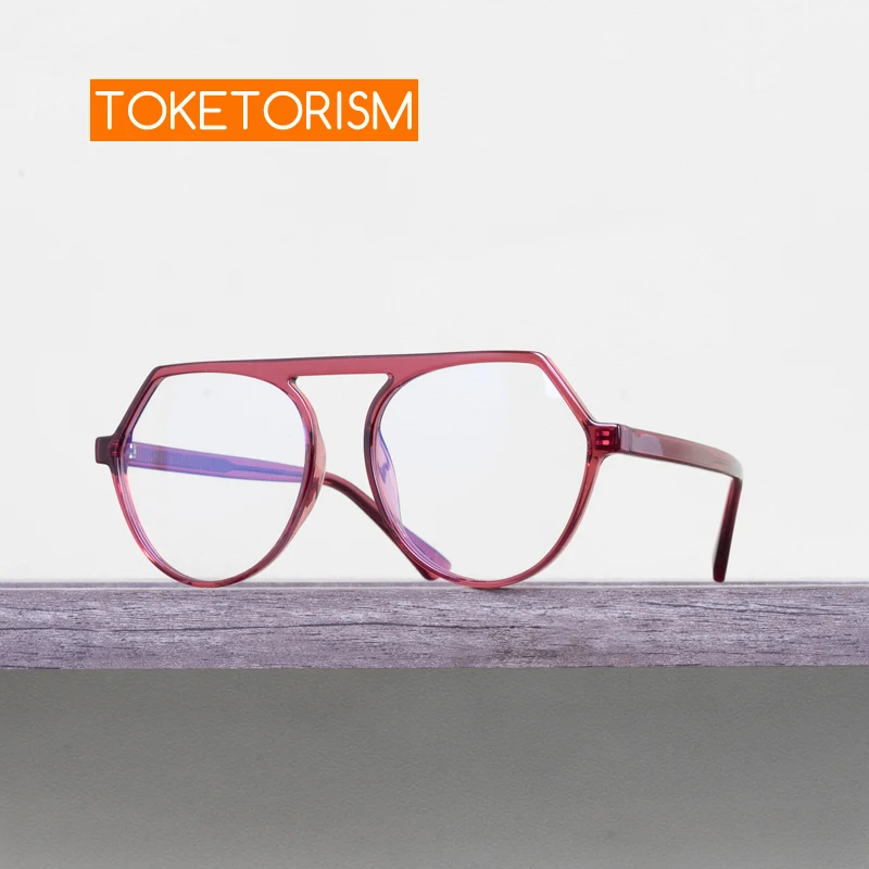 Toketorism Fashion Women Plain Glasses for Computer Bluelight Blocking Eyeglasses Spectacle Frames