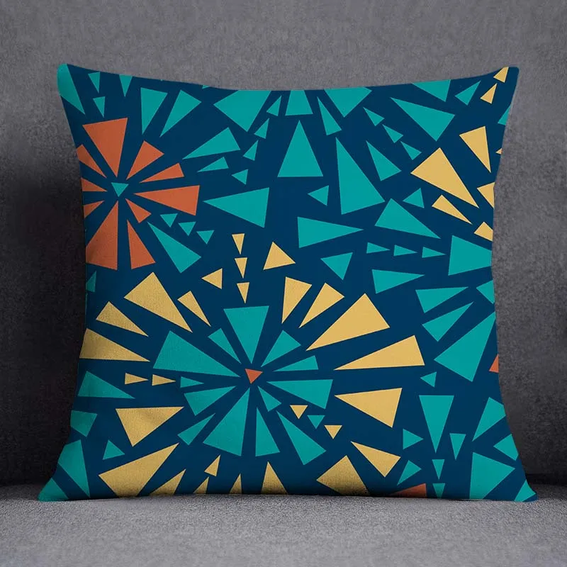 Home Office Decorative Dark Green Geometry Animal Pattern Pillow Case Modern Print Cushion Cover Living Room Sofa Pillowcase