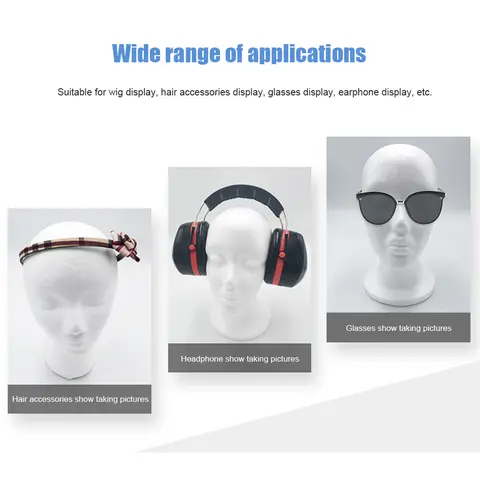 Skum Kvinnlig Skyltdocka Huvud Modell EPS Flockning Peruker Glasögon Keps Display Hållare Stativ Modell Fotostudio Fotografering Prop 12 best sales perukskyltdocka - №6