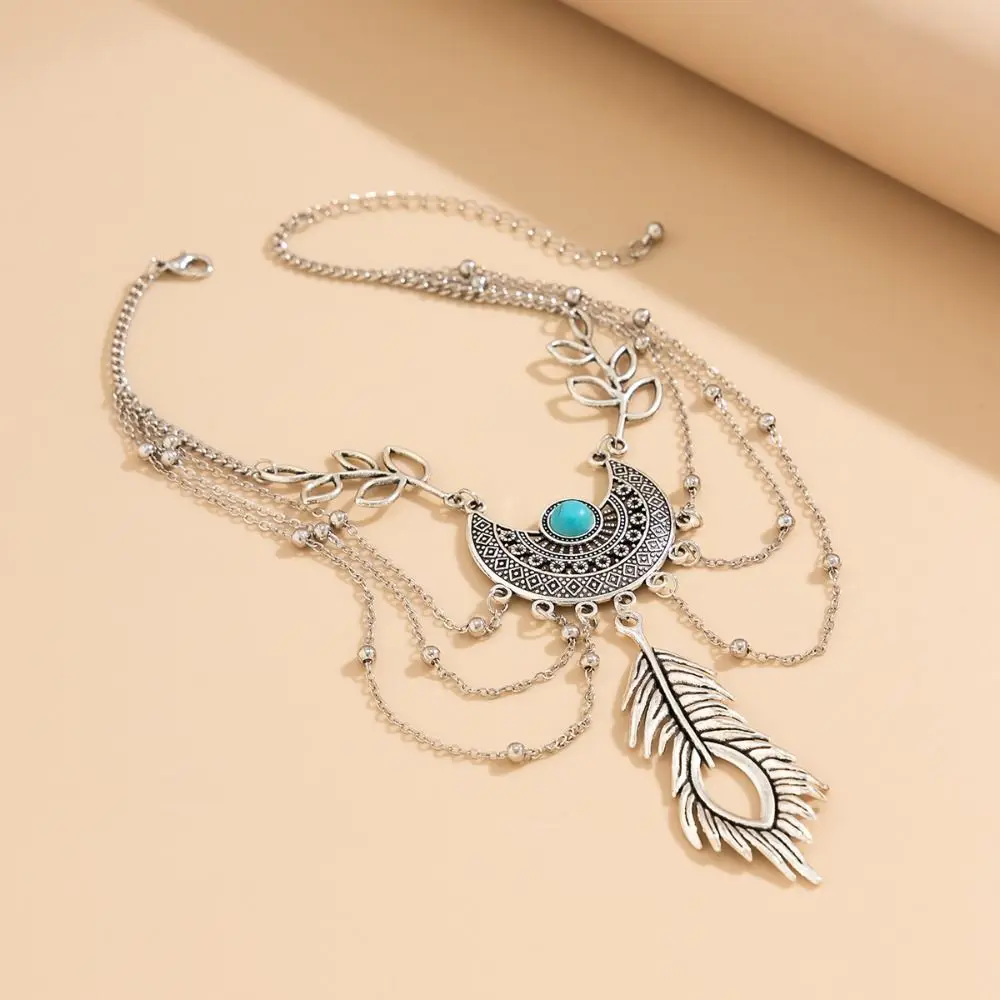 لطيف البوهيمي نمط واسعة غير النظامية المفتوحة الإسورة الفضة شرابة معدنية الذراع سلسلة سبيكة قبعات رعاة البقر الغربية نمط الكفة أساور النساء