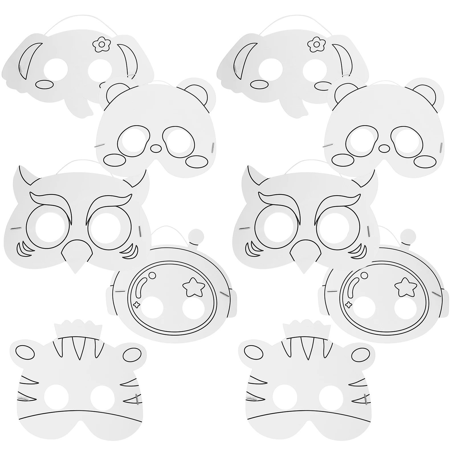 

10 Pcs Manual Paper Mask Miss Halloween Plain Masquerade Party Favors Including Diy Masks