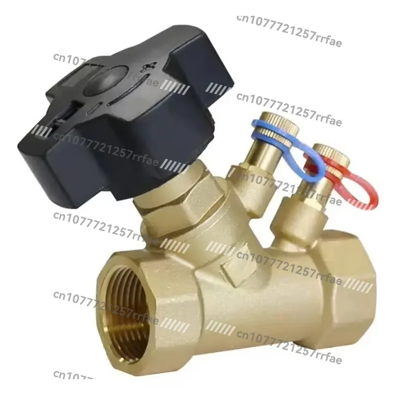 DN25 brass circuit static balance valve double regulation balance flowmeter valve