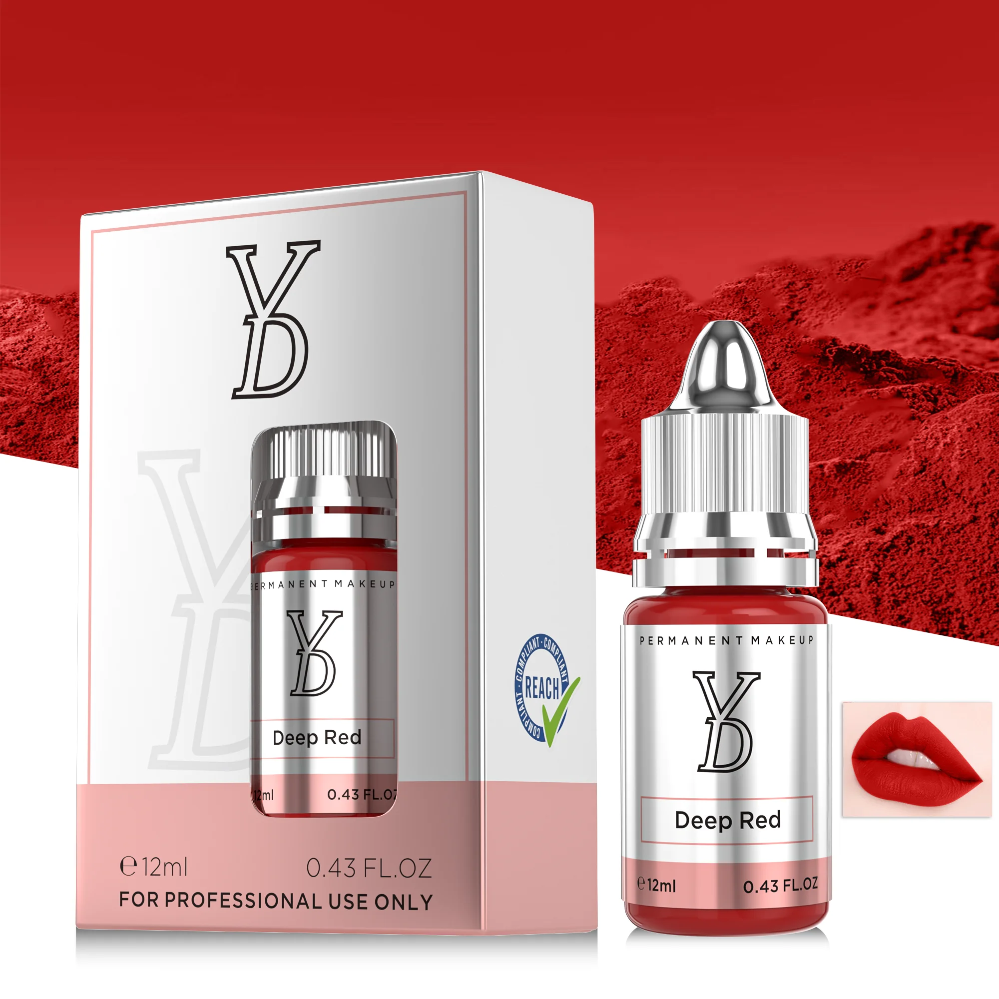 DEEP RED-YD 12ML Permanent Makeup Tattoo Ink Professional Microblading Pigments Tattoo Ink Beauty Paints Makeup Tattoo Supplies