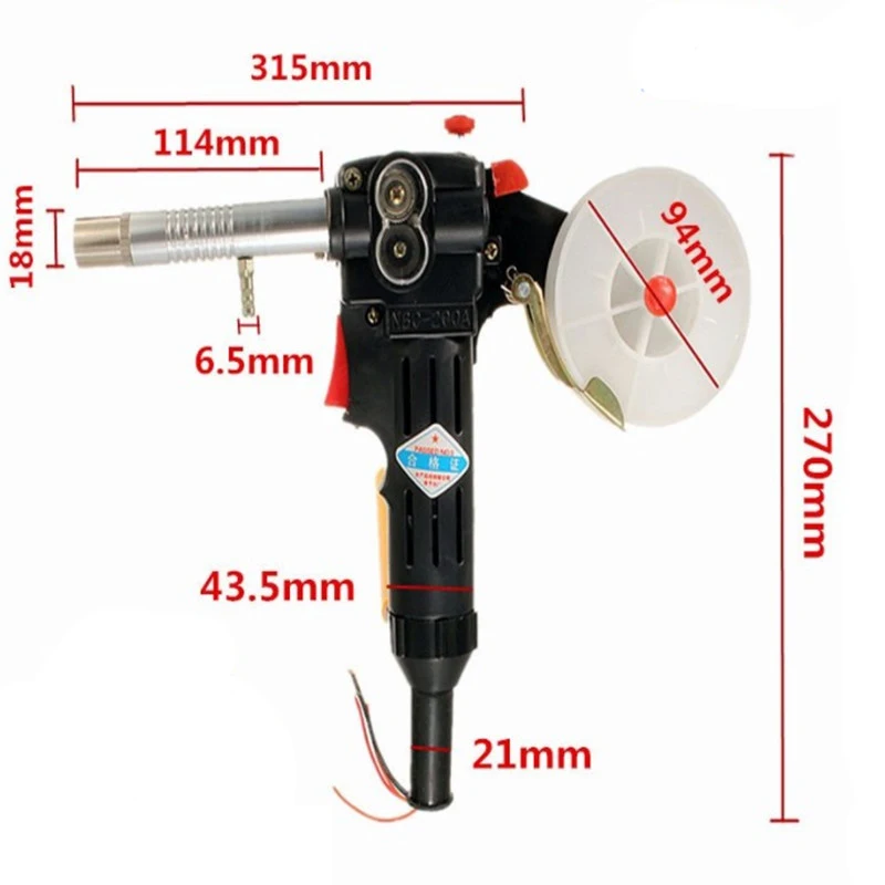 Original Wire Drawing Welding Torch Head NBC-200A Type Two Protection Welding machine Welding Torch Aluminum Welding Flux Core