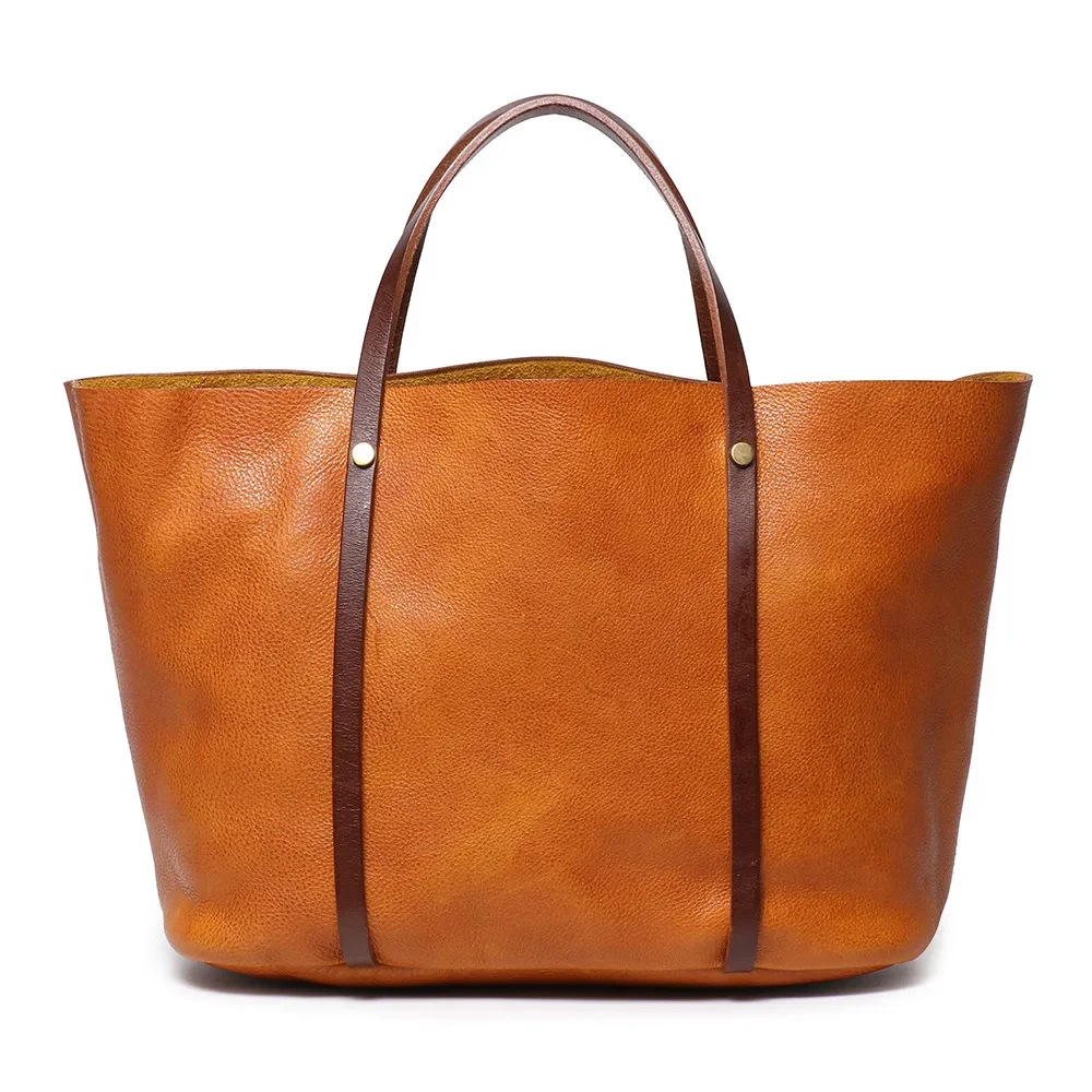 Stylish New Handcrafted Leather Tote Bag for Women with Large Capacity and Multiple Functions