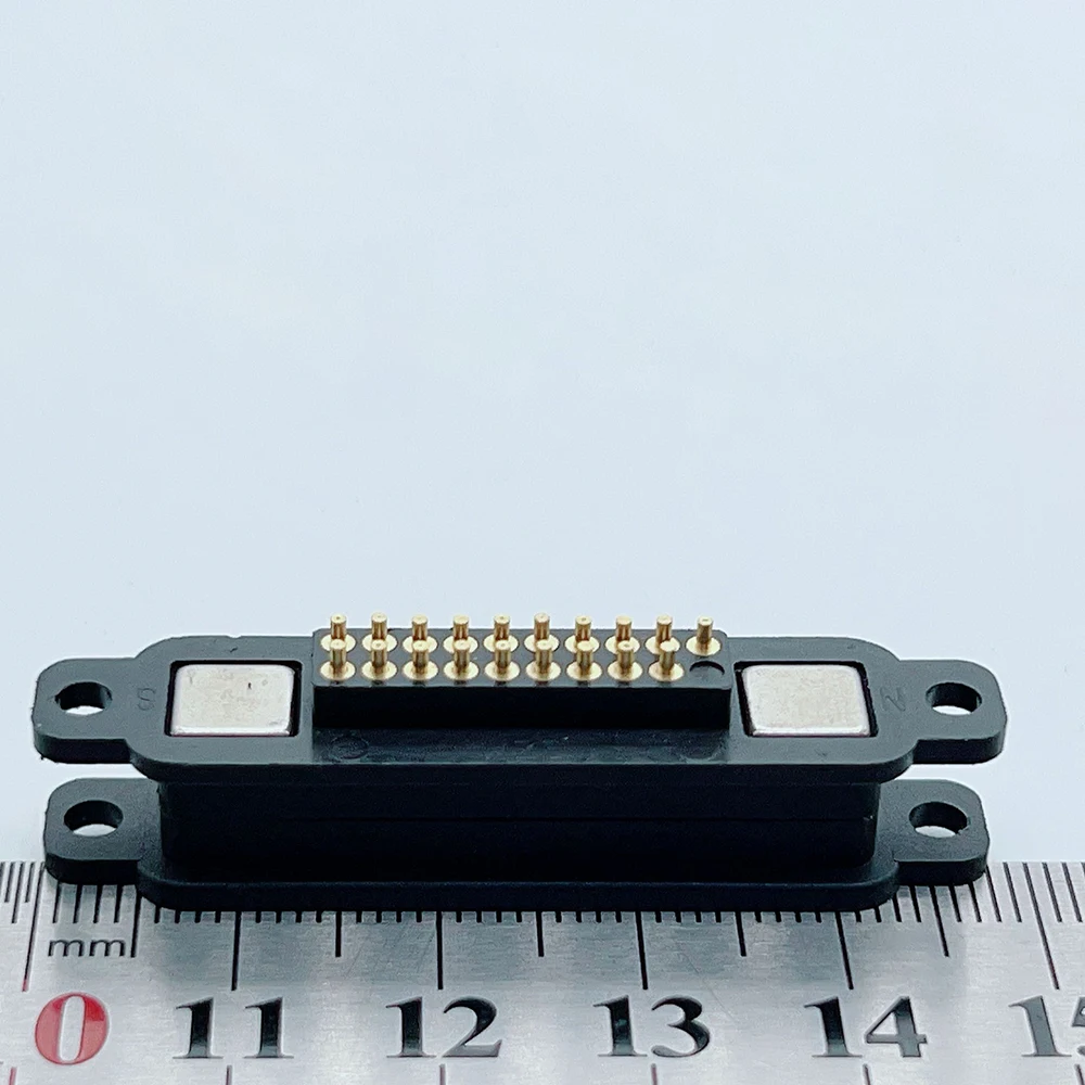 1 Paar 13-Pin 14 15 16 17 18 19 20-Pin Magnetischer Pogo-Pin-Steckverbinder, Stecker und Buchse, Stromanschluss mit Befestigungsschraubenloch zum Laden – Detail 2