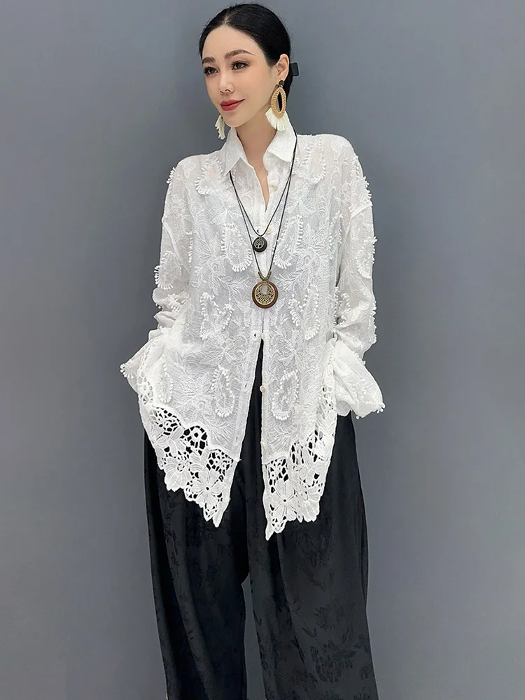 SHENGPALAE 2024 New Summer Shirt For Women Chinese Style Fashion Casual Female Clothing Overcoat Loose Temperament Blouse 5C1329