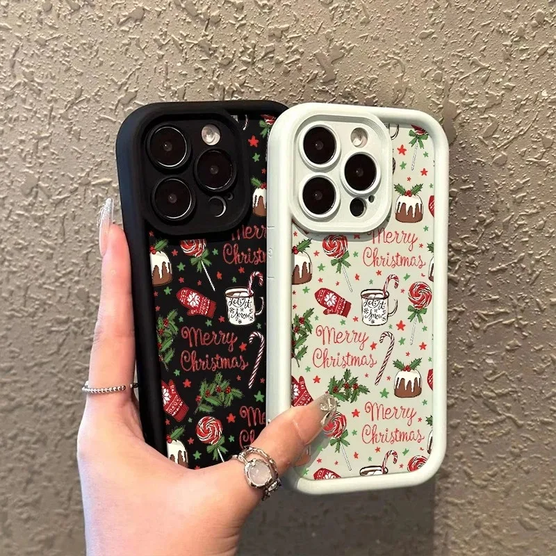 

Christmas Cake Lollipop Print Graphic Case For iPhone 17 16 Pro Max 15 14 Plus 13 12 11 17 Air XS MAX Shockproof Silicone Cover