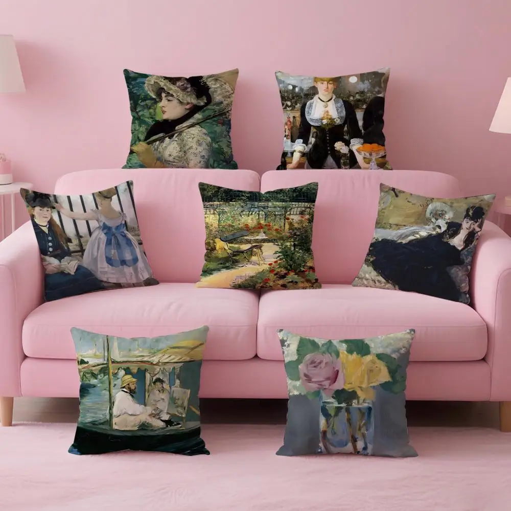 

Наволочка в стиле импрессионизма Эдварда Мане, ультрамягкая, приятная для кожи ткань, комфорт как облако, скрытая молния