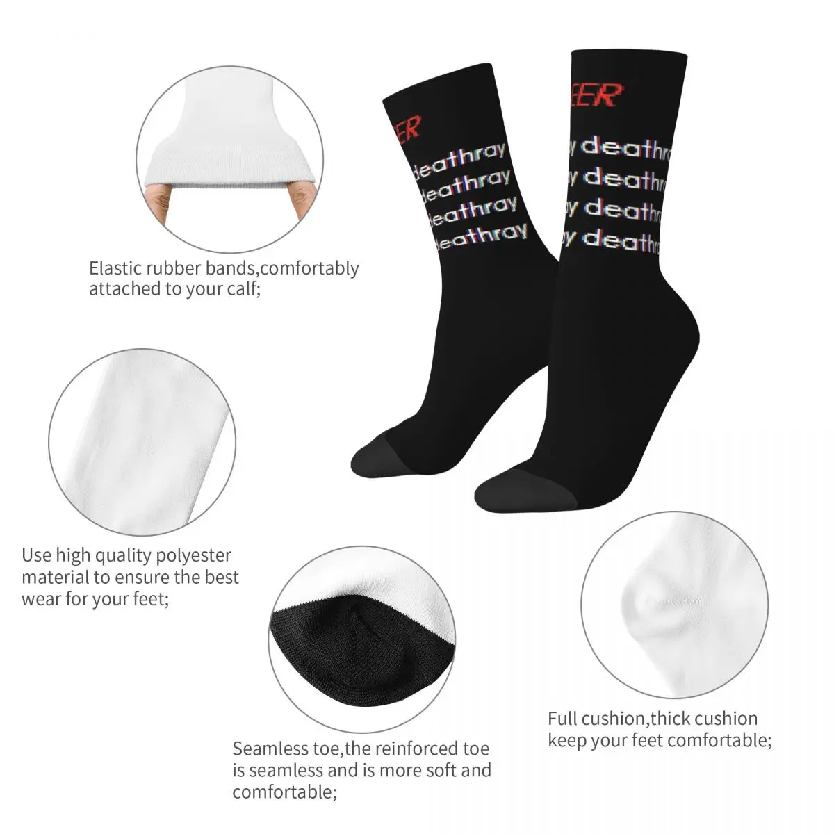 Funny Crystal Castles Doe Deer Basketball Socks Electronic Music Polyester Crew Socks for Women Men Non-slip