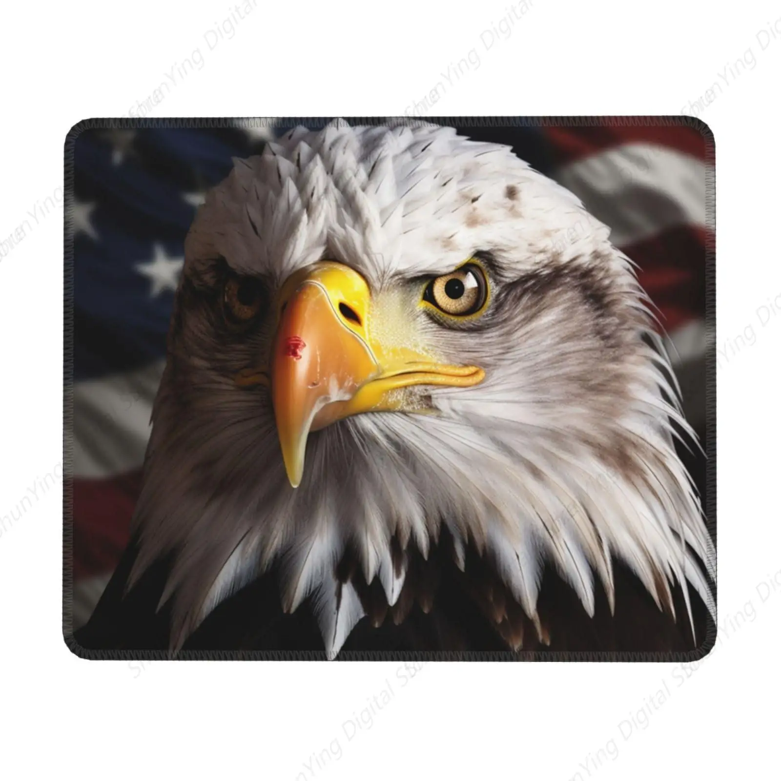 

Male And Female American Flag And Eagle Pattern Gaming Mouse Pad With Anti Slip Rubber Suitable For Gaming Office Laptops