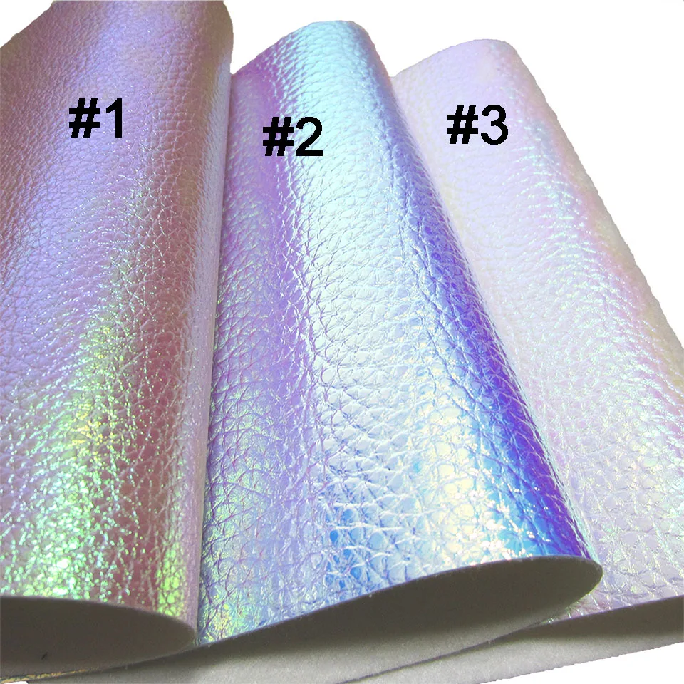 A5 Sheet 20x15cm Holographic Dream Color Leatherette Synthetic Faux Leather For Craft Earring Bows DIY H0304