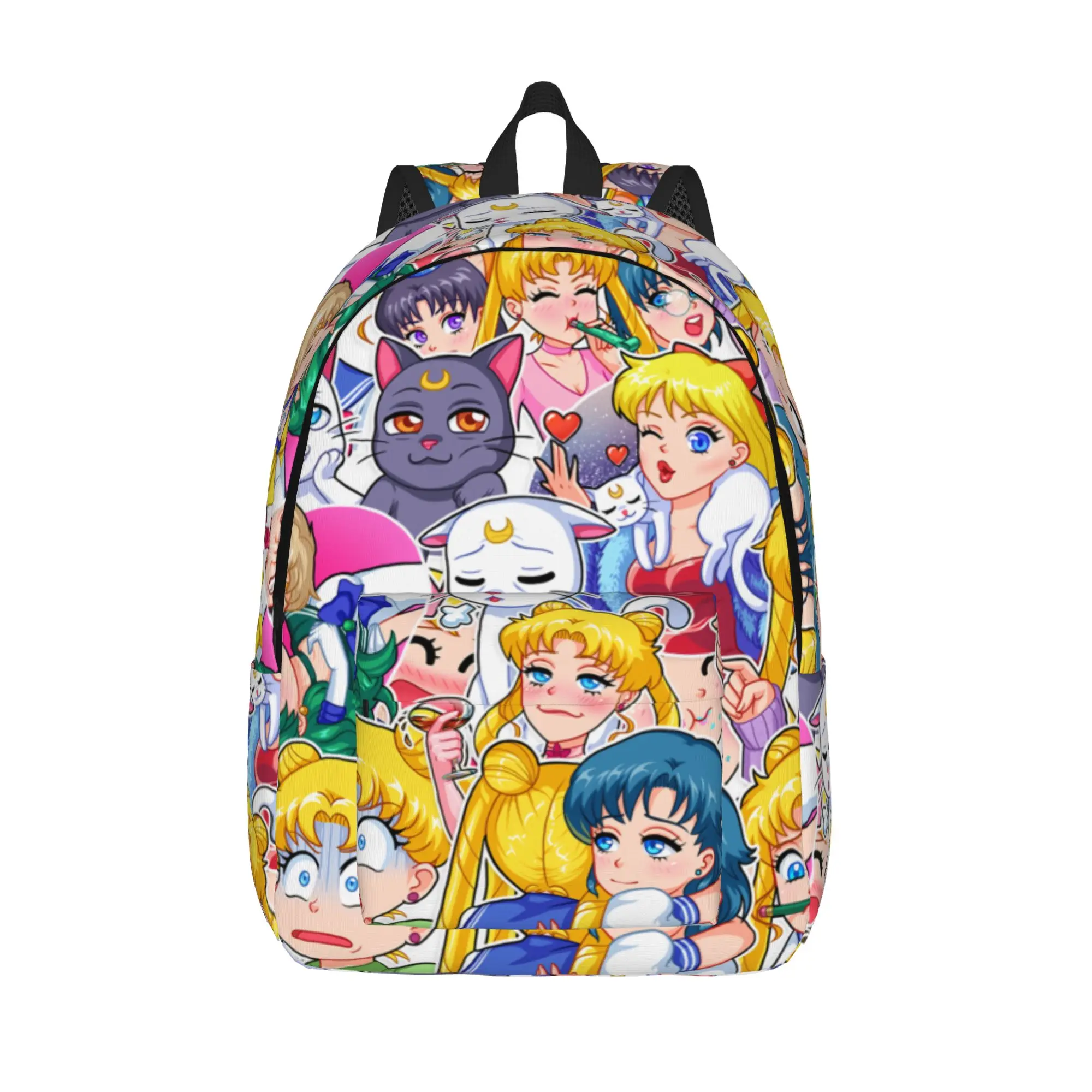 Cute Cartoon Girls Sailors Moon Backpack for Men Women Teenage Student Work Daypack  Laptop Computer Canvas Bags Sports