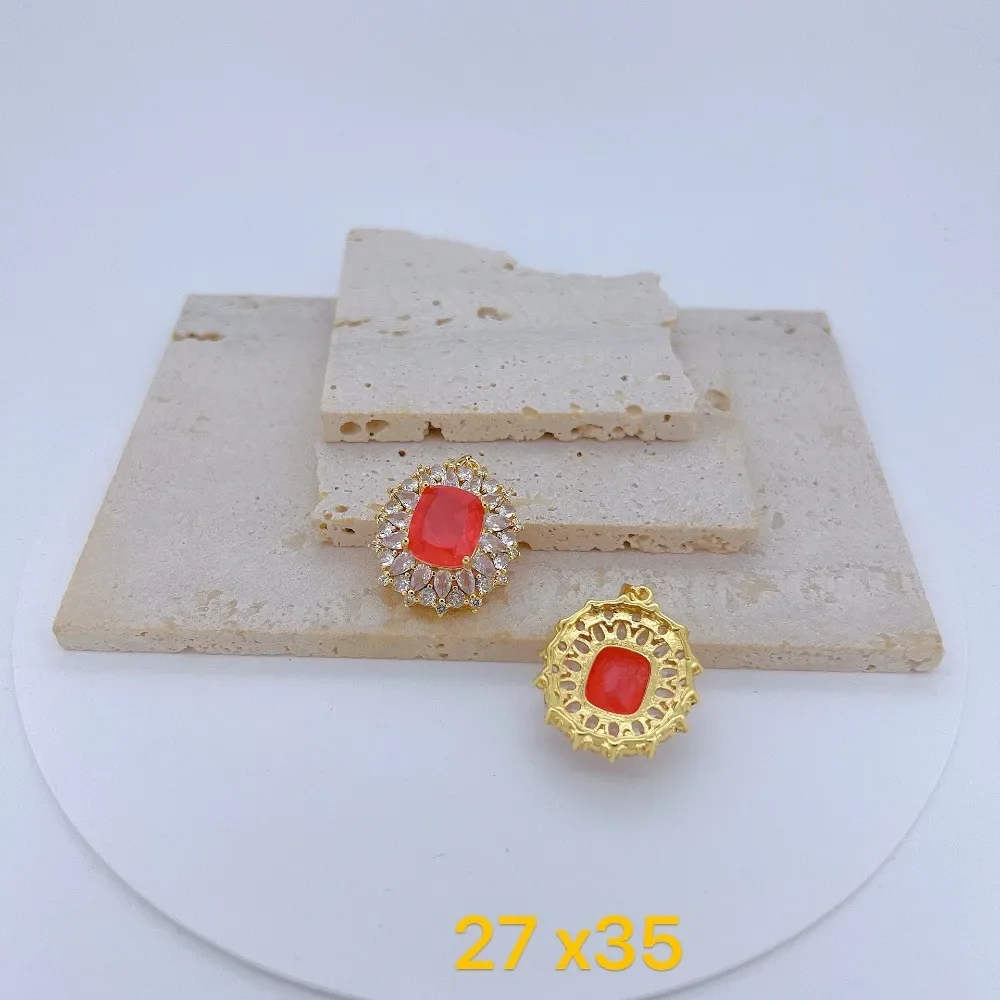 1 Pcs Inlay Large Colorful Zircon Pendant for Diy Earrings Necklace Making Copper Plating Gold Jewelry Accessories Luxury Gift