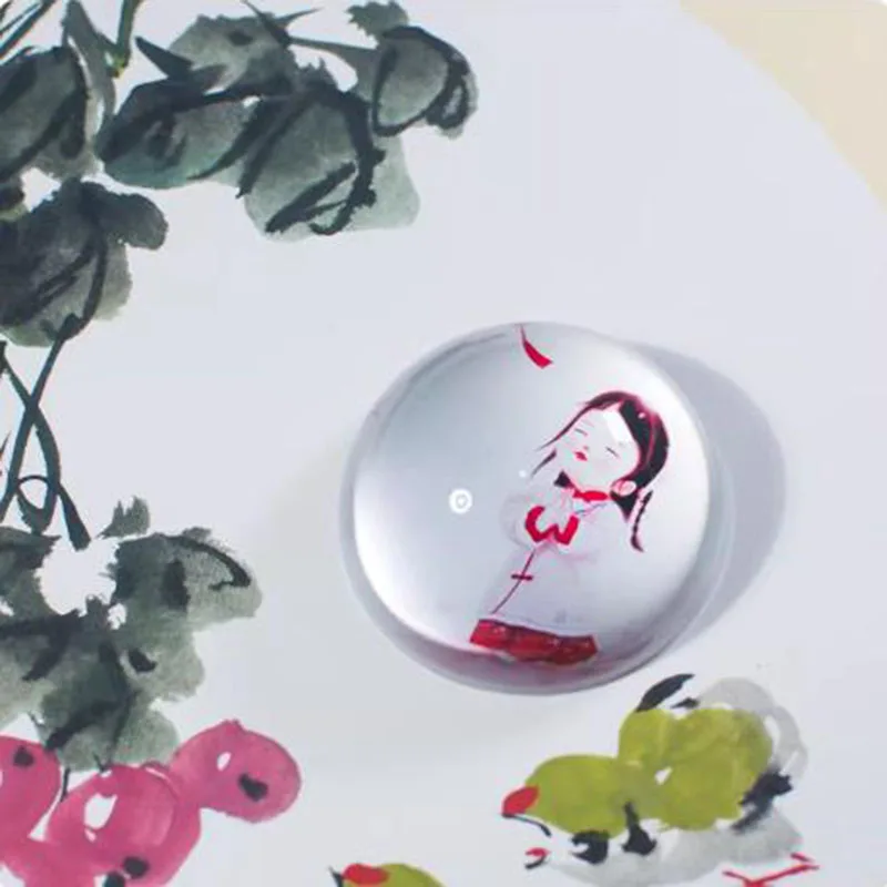 Creative Chinese Style Crystal Paperweight, Clear Book Weight for Calligraphy & Painting, Elegant Desk Decor Gift