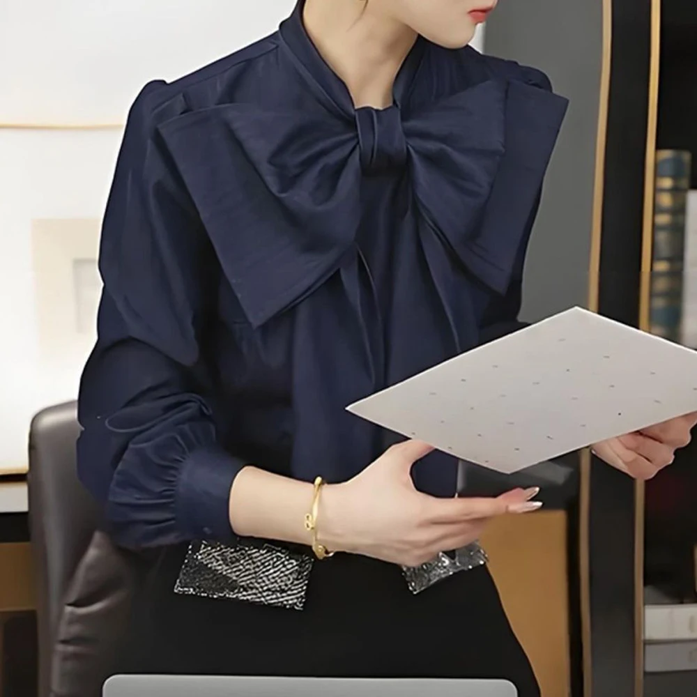 

Французская легкая рубашка с длинным рукавом, весна 2026, тонкий элегантный топ, новинка в китайском стиле, блузка для женщин