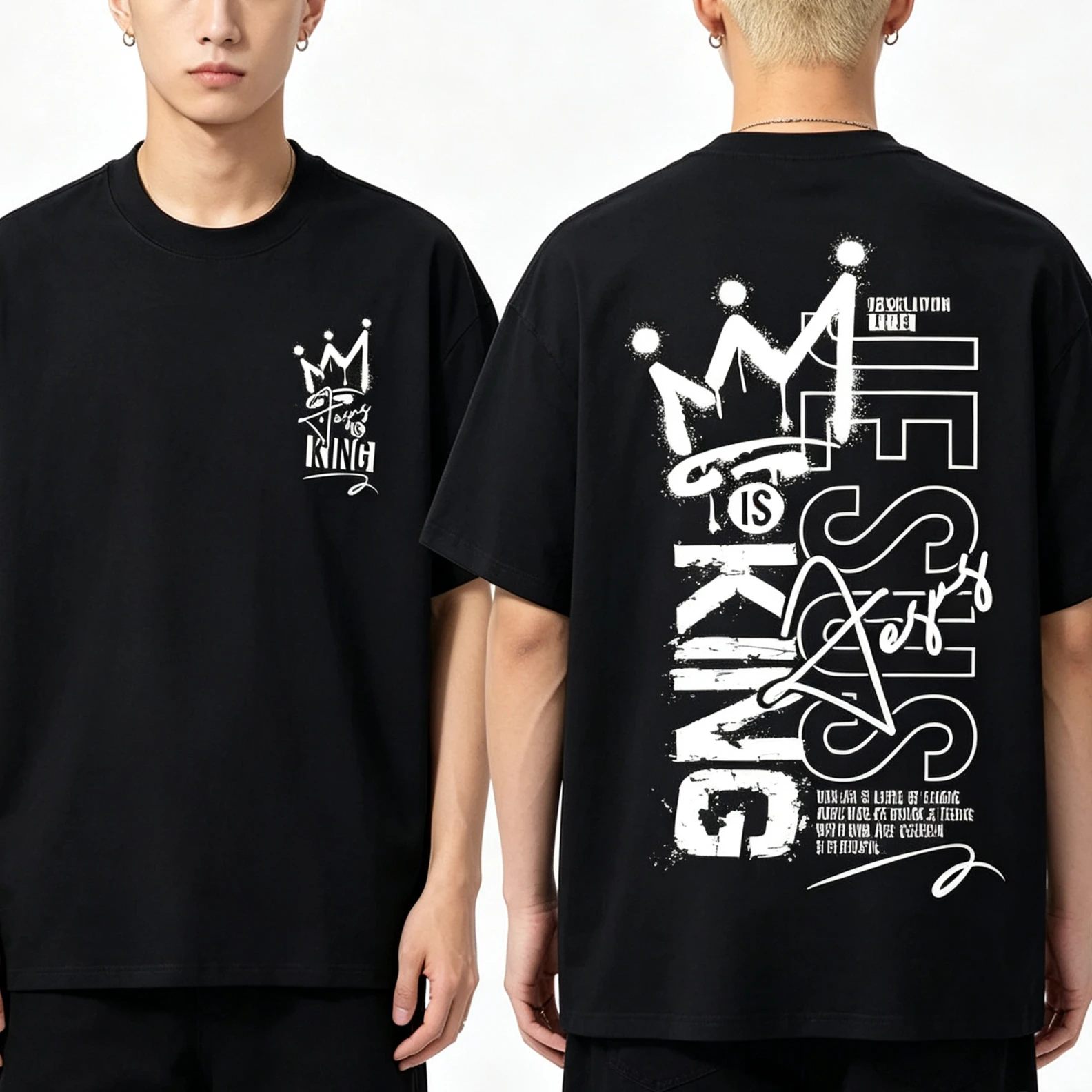 2026 Hot Christian Religious Jesus Is King Graphic T-shirt Trend Faith Bible Verse T Shirt Unisex Loose Cotton Casual T-shirt
