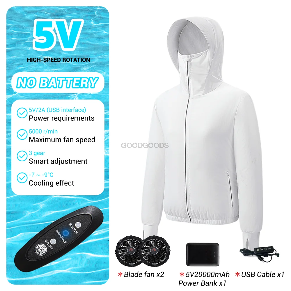 Imagem -03 - Mens Summer Outdoor Cooling Fan Jacket ar Condicionado Vestuário Sun-protective Coat Construction Work Clothes Usb Powered