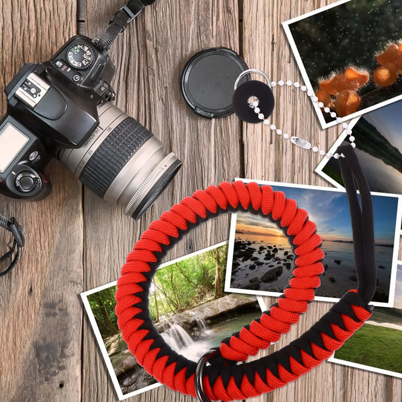 

Camera Wrist Strap Outdoor Braided Ropes Adjustable for Stainless Steel Lanyard
