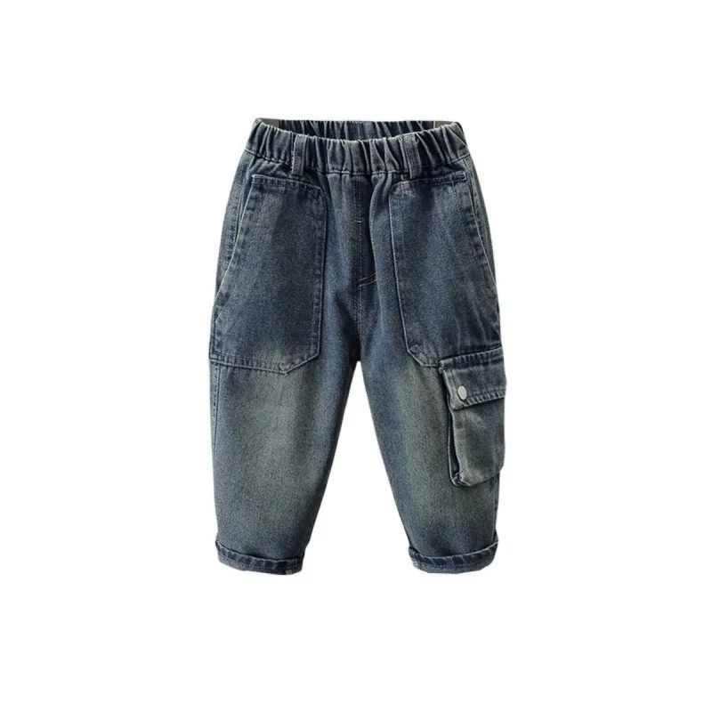 2025 Jeans per bambini Jeans Primavera e autunno Nuovi pantaloni jeans larghi alla moda per ragazzi Pantaloni casual autunnali per bambini Jeans Jeans